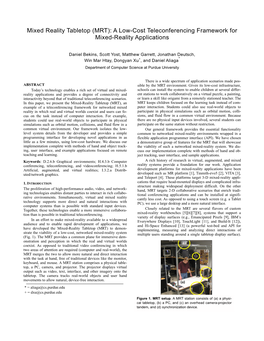 (MRT): a Low-Cost Teleconferencing Framework for Mixed-Reality Applications