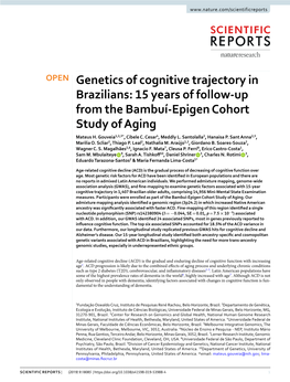 Genetics of Cognitive Trajectory in Brazilians: 15 Years of Follow-Up from the Bambuí-Epigen Cohort Study of Aging Mateus H