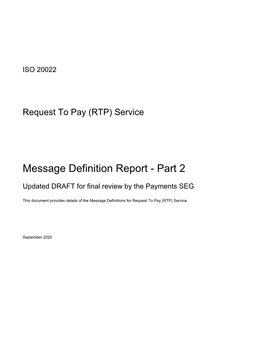 Message Definition Report - Part 2