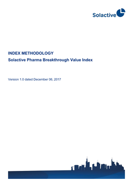 METHODOLOGY Solactive Pharma Breakthrough Value Index
