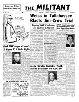 Weiss in Tallahassee Blasts Jim-Crow Trial