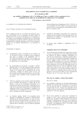 REGLAMENTO (CE) N O 619/2009 DE LA COMISIÓN De 13 De Julio De 2009