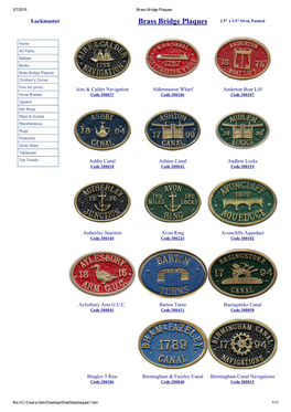 Brass Bridge Plaques