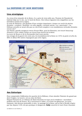 La Defense Et Son Histoire