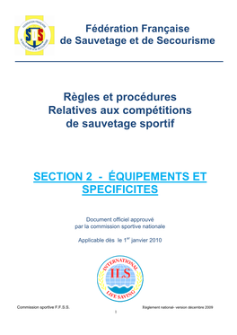 Règles Et Procédures Relatives Aux Compétitions De Sauvetage Sportif