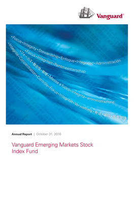 Vanguard Emerging Markets Stock Index Fund Annual Report October