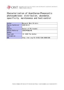 Characterization of Acantharea-Phaeocystis Photosymbioses: Distribution, Abundance, Specificity, Maintenance and Host-Control