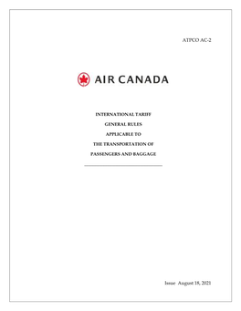 ATPCO AC-2 Air Canada International Tariff Page 2