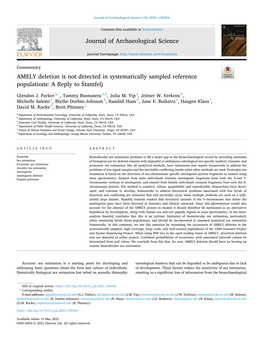 AMELY Deletion Is Not Detected in Systematically Sampled Reference ˇ Populations: a Reply to Stamfelj