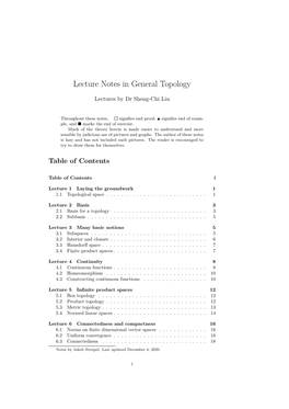 Lecture Notes in General Topology