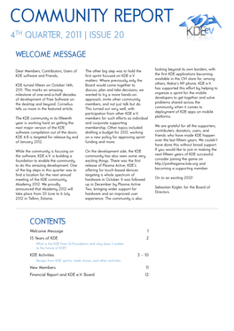 Community Report 4Th Quarter, 2011 | Issue 20