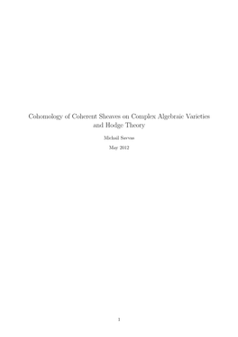 Cohomology of Coherent Sheaves on Complex Algebraic Varieties and Hodge Theory