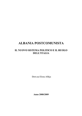 Albania Postcomunista