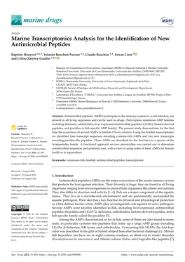 Marine Transcriptomics Analysis for the Identification of New