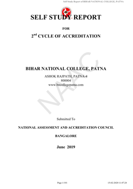 Self Study Report of BIHAR NATIONAL COLLEGE, PATNA