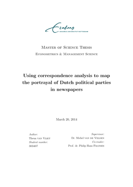 Using Correspondence Analysis to Map the Portrayal of Dutch Political Parties in Newspapers