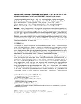 1747 Late Pleistocene and Holocene Vegetation