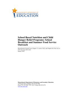 School Based Nutrition FY15-FY19