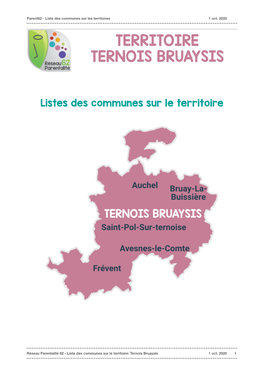 Liste Des Communes-Ternoisbruaysis