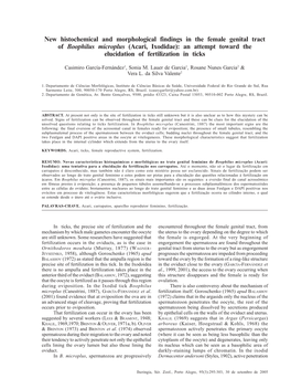 New Histochemical and Morphological Findings in the Female Genital Tract of Boophilus Microplus