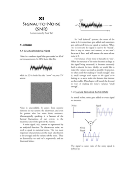 XI Signal-To-Noise (SNR)