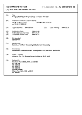 Application No. AU 2004201240 B2 (19) AUSTRALIAN PATENT OFFICE