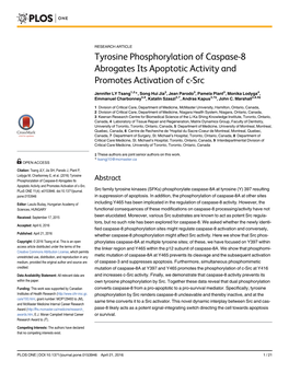 Tyrosine Phosphorylation of Caspase-8 Abrogates Its Apoptotic Activity and Promotes Activation of C-Src