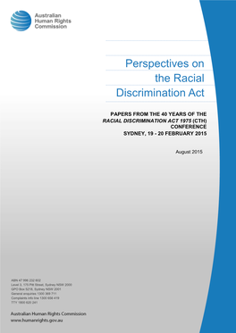 Perspectives on the Racial Discrimination Act