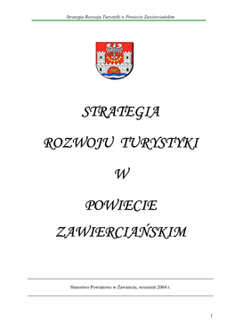 Strategia Rozwoju Turystyki W Powiecie Zawierciańskim