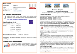 Parish of Abbeyside Ballinroad & Garranbane Newsletter
