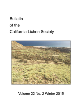 Bulletin of the California Lichen Society