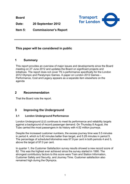 Commissioner's Report