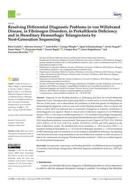 Resolving Differential Diagnostic Problems in Von Willebrand