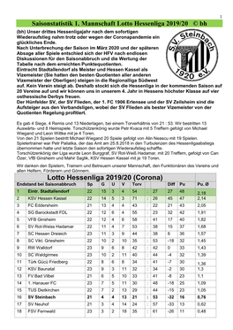 Lotto Hessenliga 2019/20 © Bh