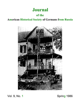 Journal of the American Historical Society of Germans from Russia