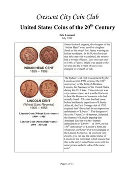 United States Coins of the 20Th Century