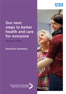 Our Next Steps to Better Health and Care for Everyone January 2018