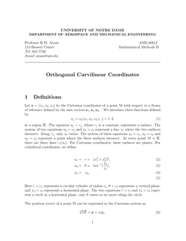 Orthogonal Curvilinear Coordinates