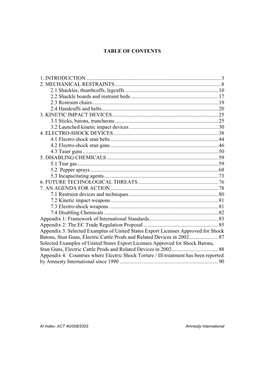 Pain Merchants: Security Equipment and Its Use in Torture and Other Ill- Treatment