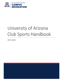 University of Arizona Club Sports Handbook