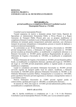 Romania Judetul Prahova Consiliul Local Al Municipiului Ploiesti