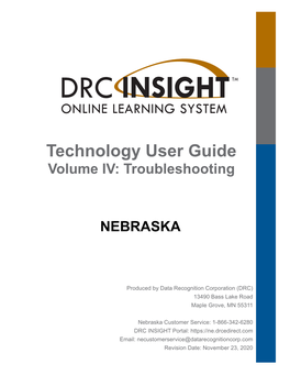 Technology User Guide Volume IV: Troubleshooting