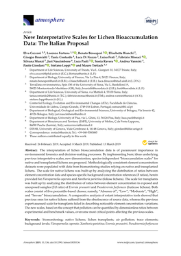 New Interpretative Scales for Lichen Bioaccumulation Data: the Italian Proposal