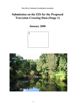 Submission on the EIS for the Proposed Traveston Crossing Dam (Stage 1)