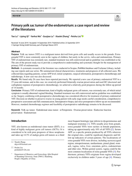 Primary Yolk Sac Tumor of the Endometrium: a Case Report and Review of the Literatures