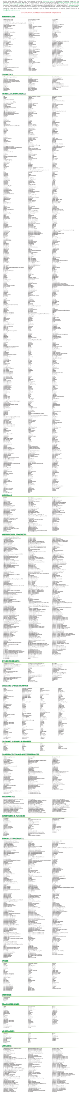 Amino Acids Cosmetics Herbals & Botanicals