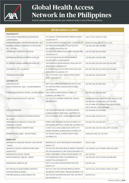 Global Health Access Network in the Philippines Avail of Cashless Transactions for Your Medical Needs in Any of These Top Clinics
