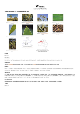 Acacia Colei Var. Colei Occurrence Map