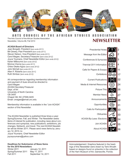 Newsletter, Volume 86, Fall 2010 NEWSLETTER