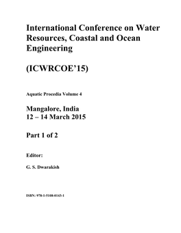 International Conference on Water Resources, Coastal and Ocean Engineering